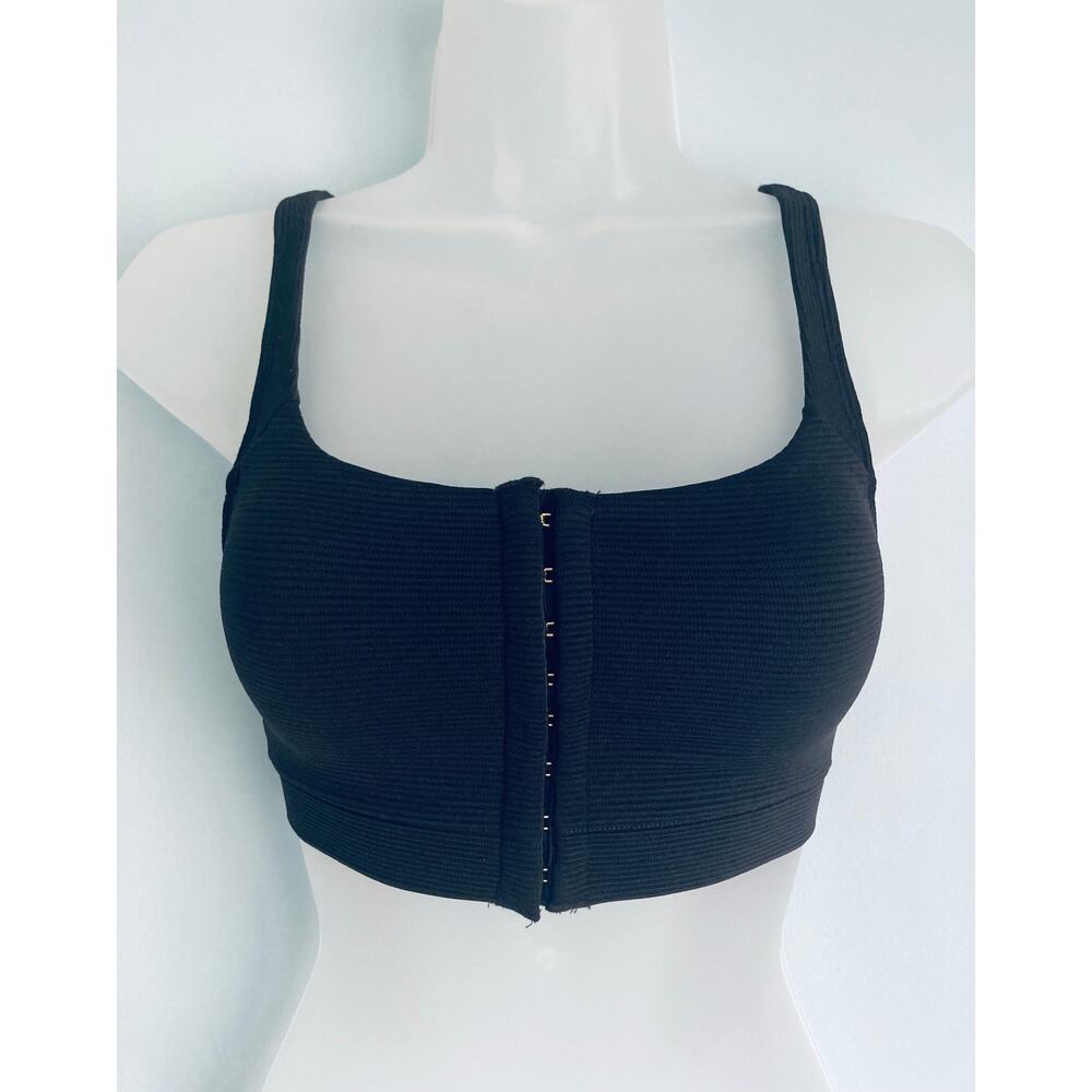Victoria's Secret Ribbed Bralette Front Hook Black Size Medium Grunge